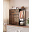 Commode 16 tiroirs avec portemanteau, unité de rangement en tissu-660406176