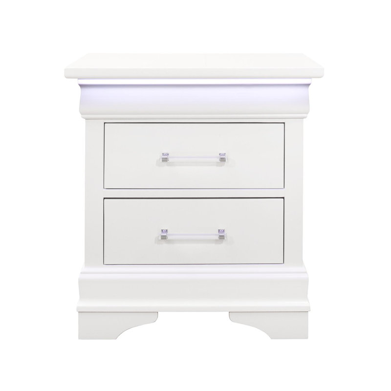 Table de chevet avec DEL, Blanc