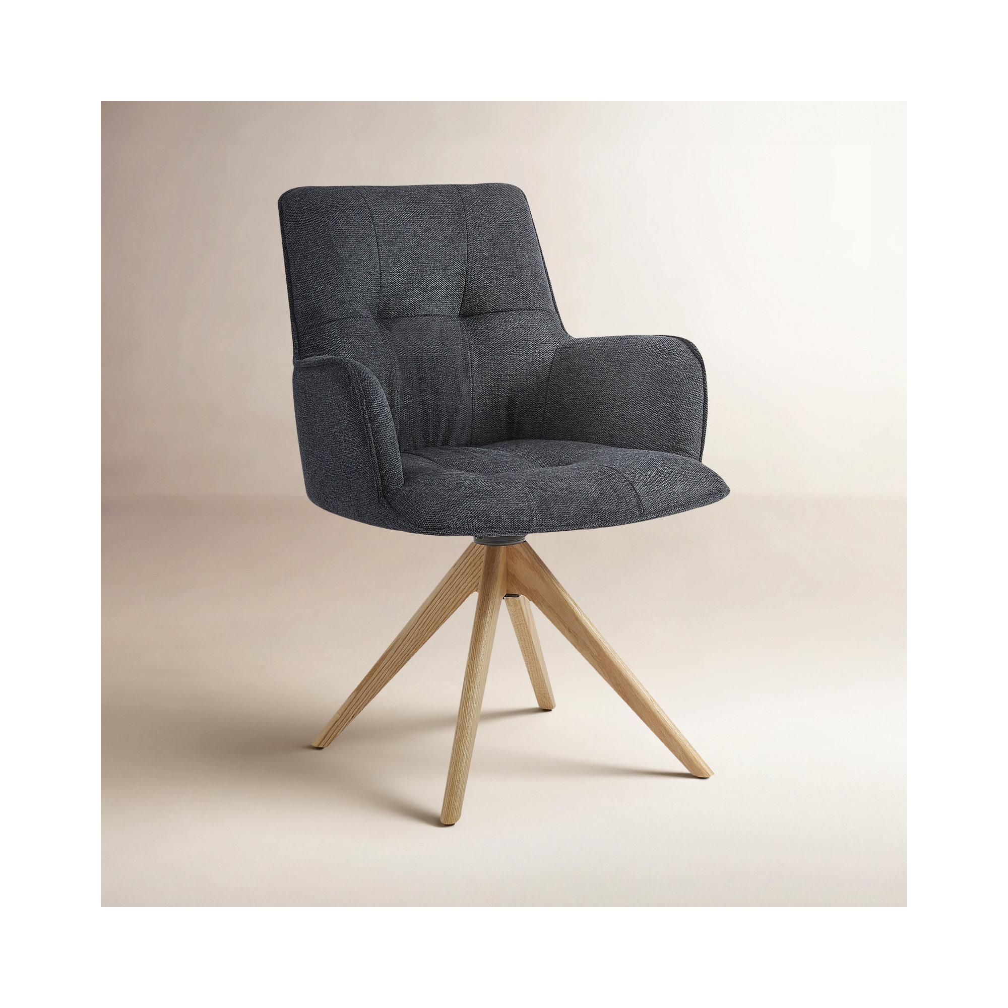 Swivel Office Chair, Dark Gray Basketweave