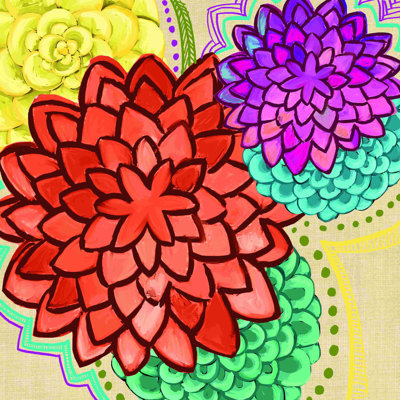 Colorful Flower Fun Clear  Painting Print
