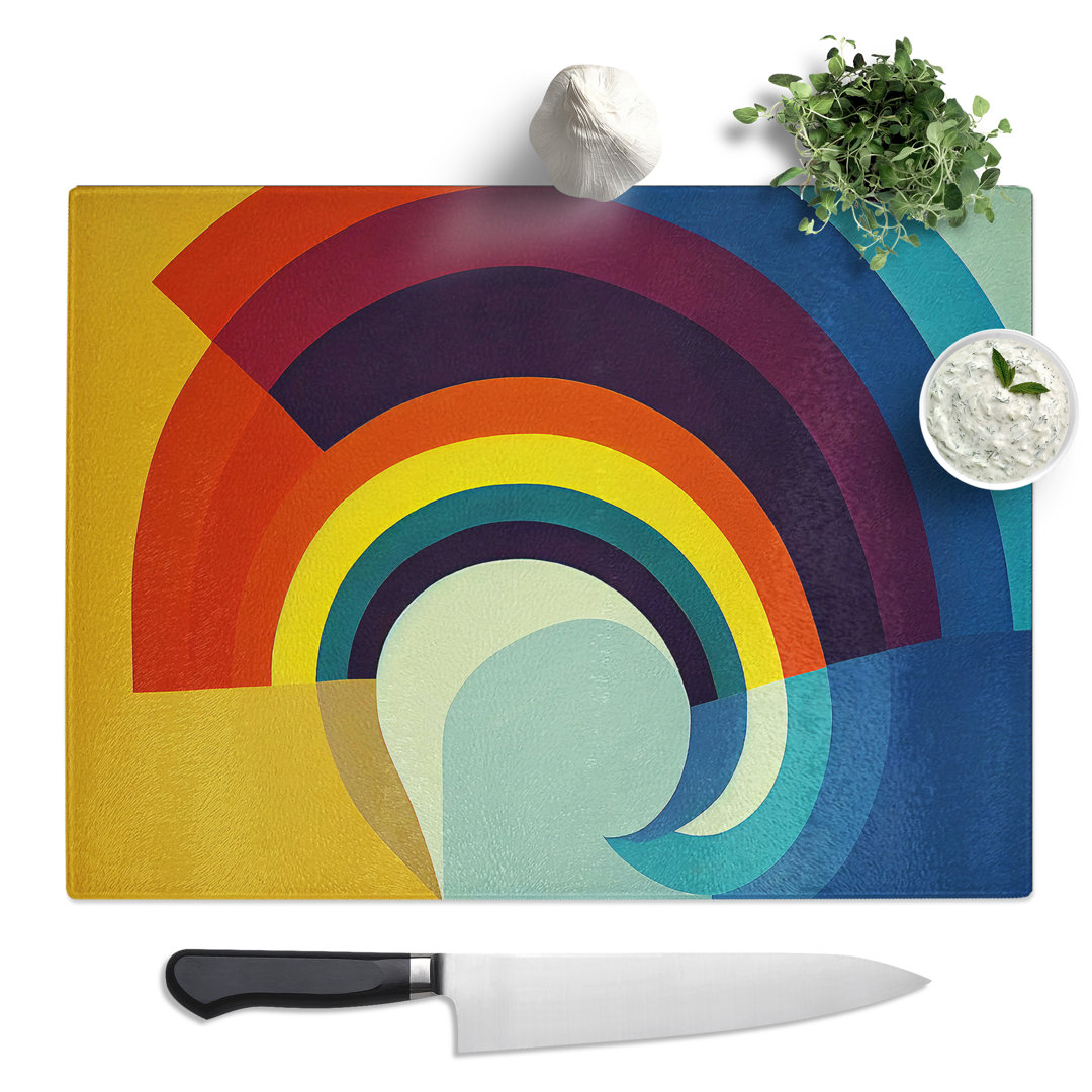 Blissful Modern Abstract Art  Glass Chopping Board