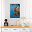 Drinking Giraffe Reflection Contemporary Wall Art Print-827289000