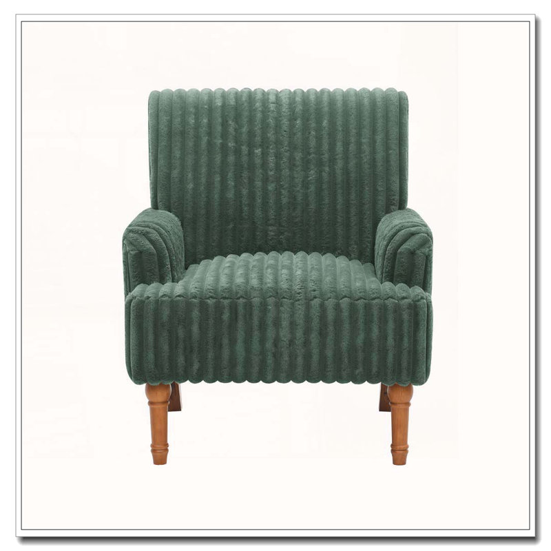 Modern Accent Corduroy Chair, Army Green