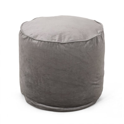 Cylindrical Accent Pouf, Pewter Gray Multi-use Foot Stool,gray