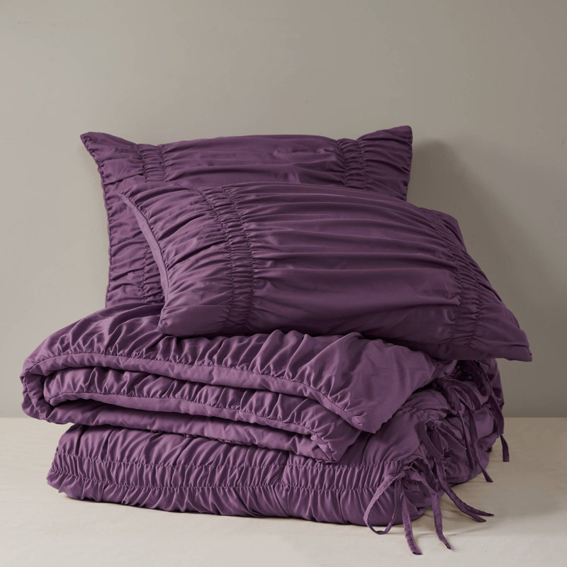 Ensembles de literie romantiques mauves, style chic et microfibre pour une utilisation toute l'année