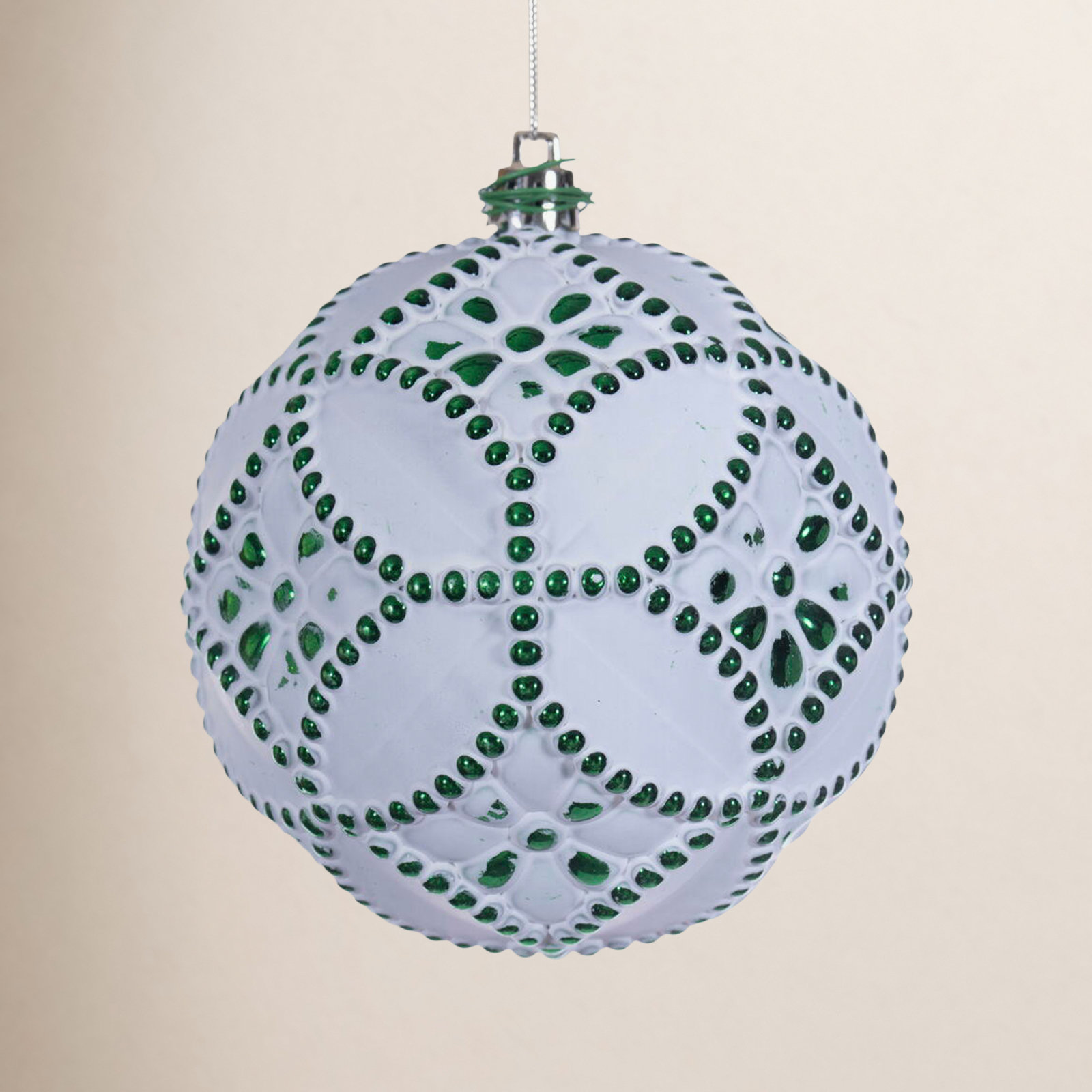 Bauble, 6" H x 6" W x 6" D, Emerald Green