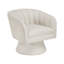 Fauteuil d'appoint pivotant moderne avec revêtement beige et structure en bois massif-134487929