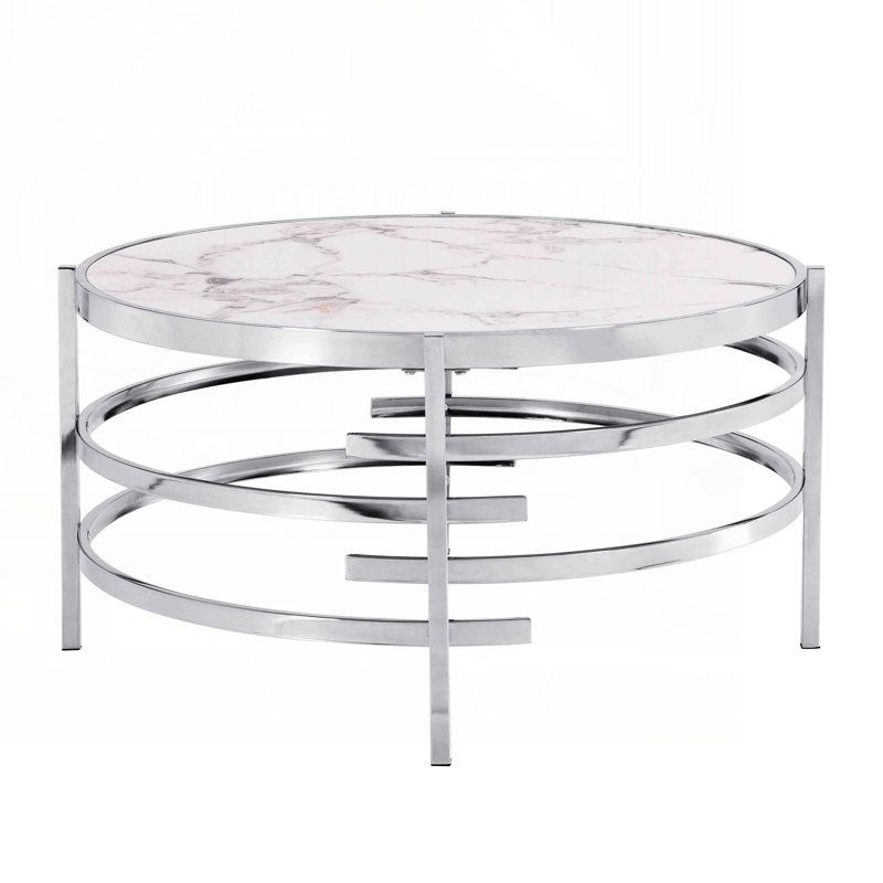 Table basse Ballintrae, H 17,72 po x l 32,48 po x P 32,48 po, Argent argent