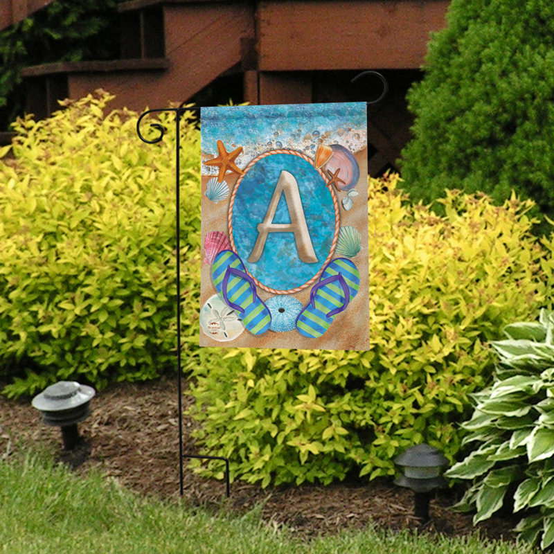 Summer Monogram Letter A Garden Flag