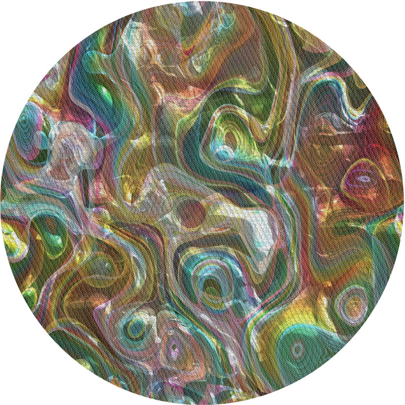 Abstract Indoor Rug, Round 6'