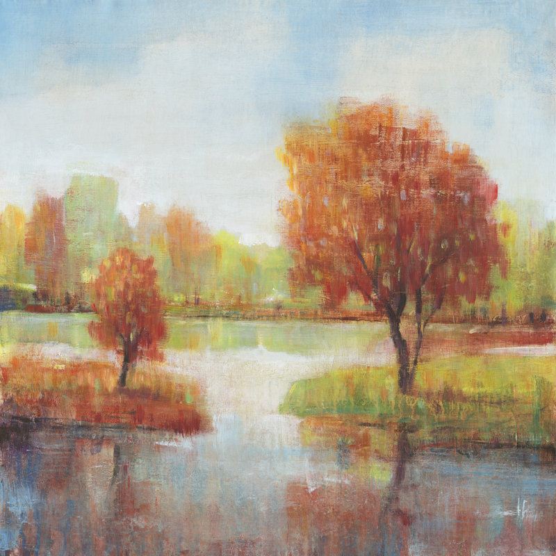 «Lake Reflections II» par Timothy O 'Toole - peinture sur toile tendue, H 12 po x l 12 po