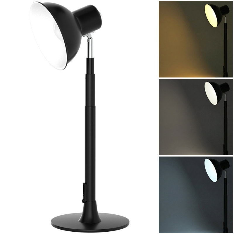 57 In. Dimmable LED Floor Lamp, Adjustable Height Reading Floor Lamp, Black