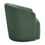 Fauteuil demi-tonneau pivotant vert durable avec coussin à ressorts ensachés confortable et rotation à 360 degrés pour les espaces de vie modernes