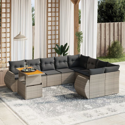 Vidaxl Garden Sofa Set Grey
