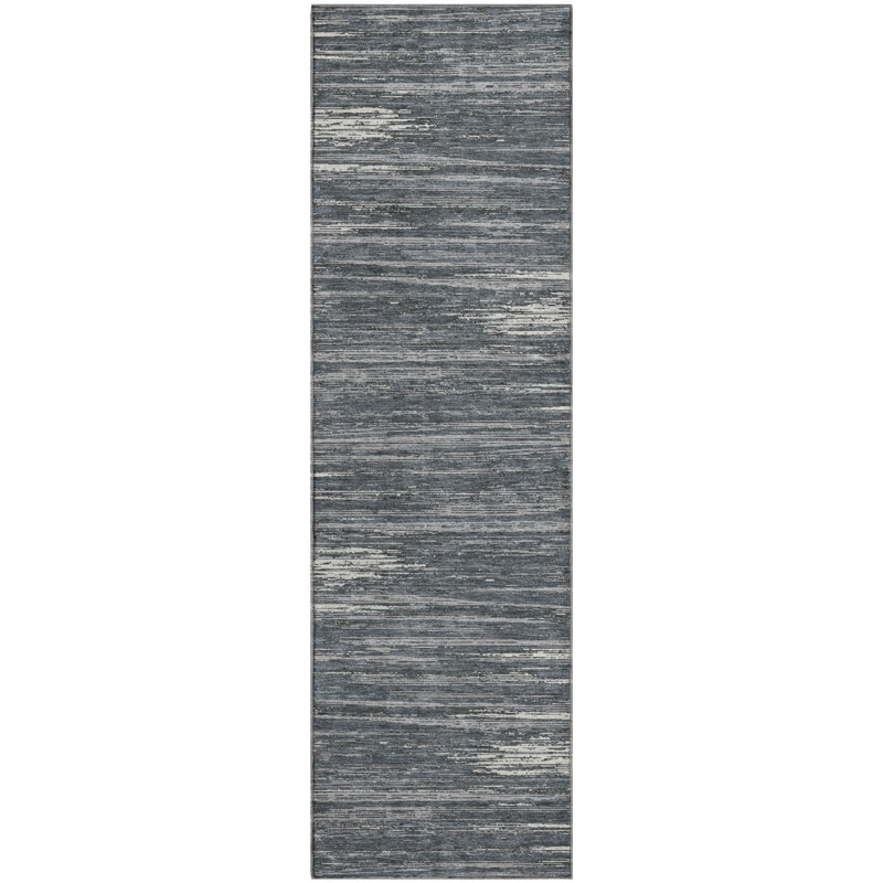 Premium Machine Washable Prisco Gray Rug, Runner 2'3" x 7'6"