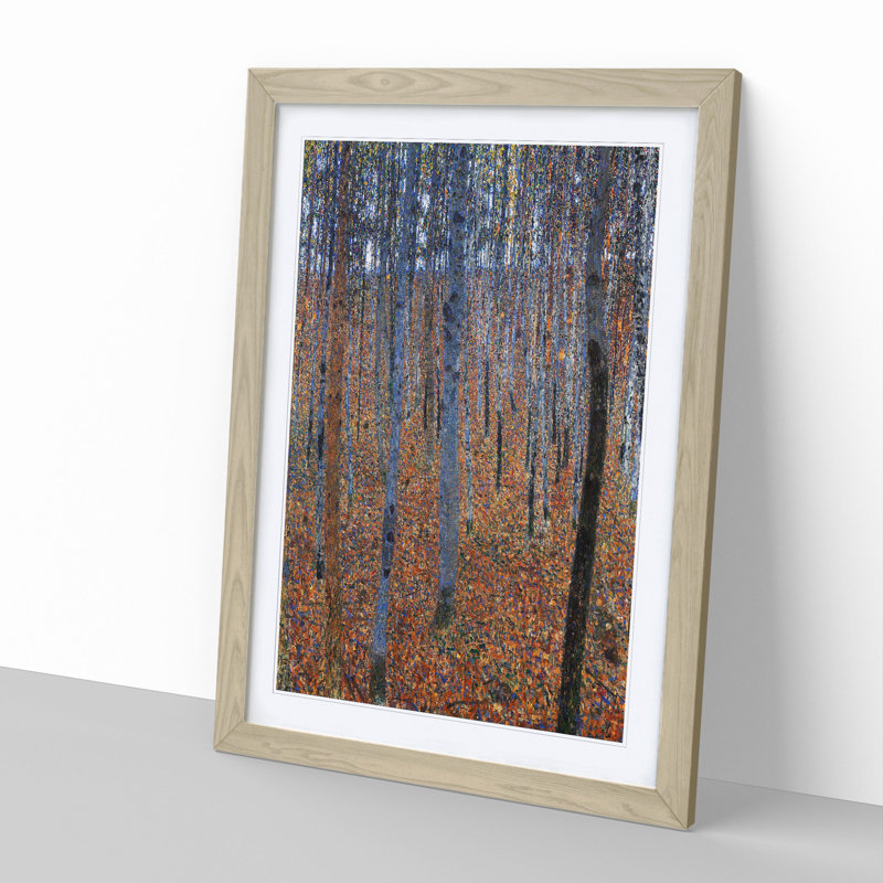 Beech Grove Forest Vol.1 by Gustav Klimt - Framed Print, 48cm H x 36cm W x 2cm D, Oak Framed