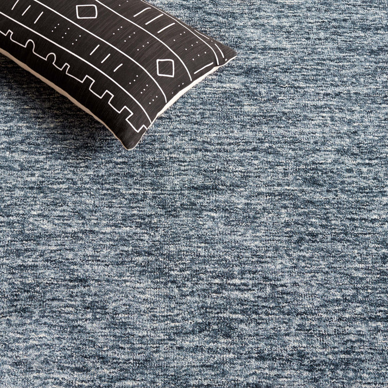 Furness Handloomed Wool Cotton Rug in Navy/Grey, Rectangle 3' x 5'