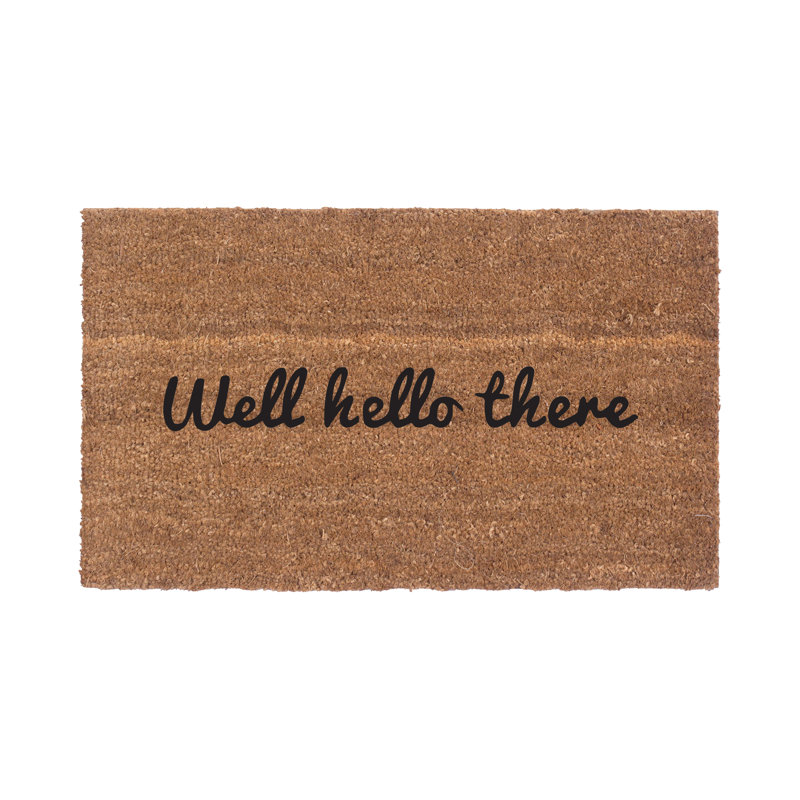 Tapis d'extérieur antidérapant Eyder Well Hello There, L 22 po x L 36 po
