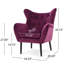 Chaise rembourrée en velours fuchsia de style Mid-Century confortable et confortable