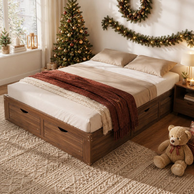 Revesby Horizon Low-Profile Queen Storage Bed with 6 Integrated Recessed Drawers
