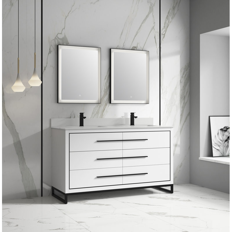 Ensemble de meuble-lavabo double 60 po Luby