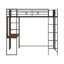  Lit mezzanine simple en métal Alexy avec 2 tablettes et 1 bureau-1214016815