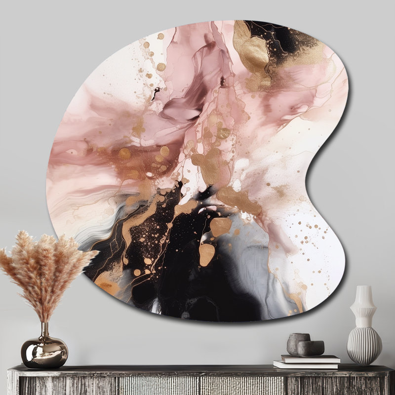 Goodwyn - décoration murale asymétrique en métal en marbre, reproduction d'art moderne de forme unique, H 33 po x l 33 po