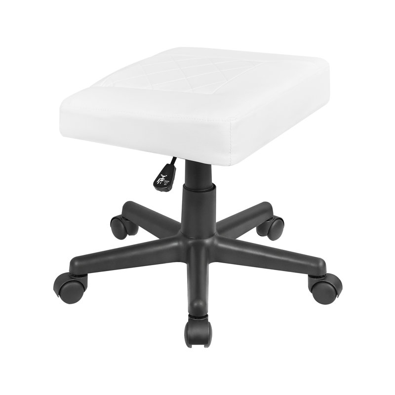 Tabouret à hauteur réglable pour les pieds, repose-pieds en cuir de polyuréthane avec roulettes, tabouret à roulettes avec roulettes, tabouret de meuble-lavabo mobile pour bureau, salle de maquillage, salon, salon