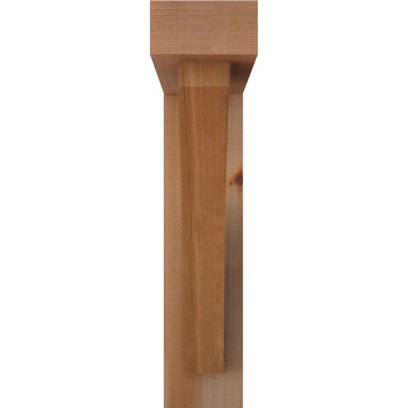 Thorton Block Bracket with Offset Brace, 18 x 18, 4"W Western Red Cedar (Rough Sawn)