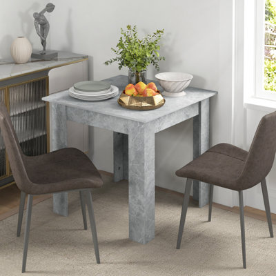 Square Dining Table for 2, Kitchen Table for Living Room, Grey