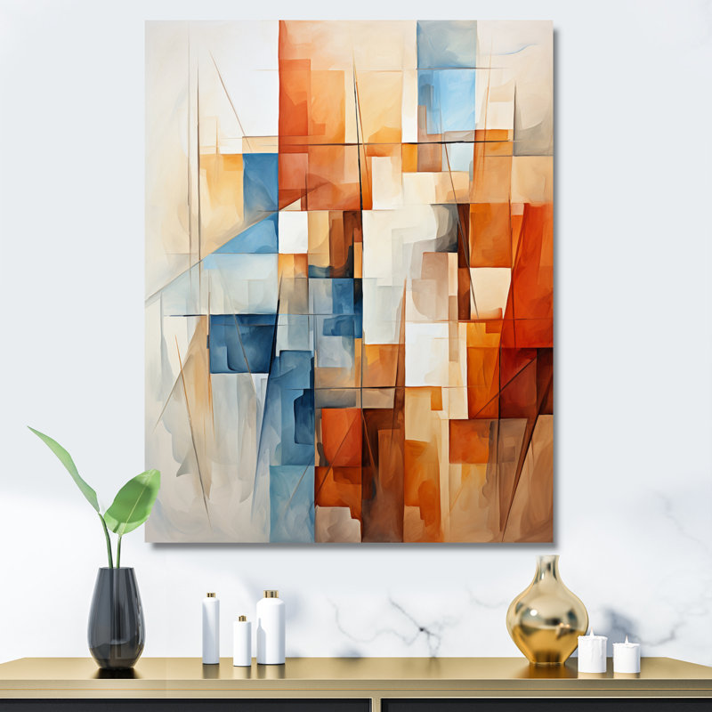 «Heidegard Cubism Fragmented Perspectives IV», reproduction sur toile, H 32 po x l 24 po x P 1 po, Toile tendue
