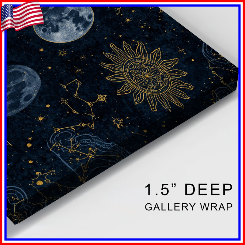 Toile tendue sur lune Moon Sun, 24 po x 36 po