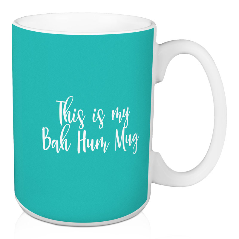 Grande tasse à café bah humbug Hannon, Bleu sarcelle