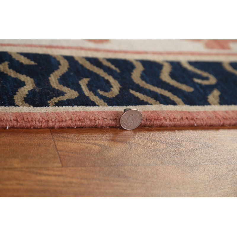 Tapis de couloir oriental unique à motif géométrique noué à la main 2 pi 11 po x 11 pi 8 po