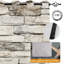 2 PCS avec œillets superposés et imitation pierre à texture de mur, rideaux obscurcissant et isolant avec réduction de bruit et protection de la vie privée-132498311