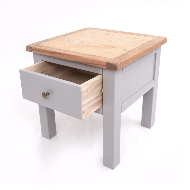 Mier Frame End Table, Grey/Gold