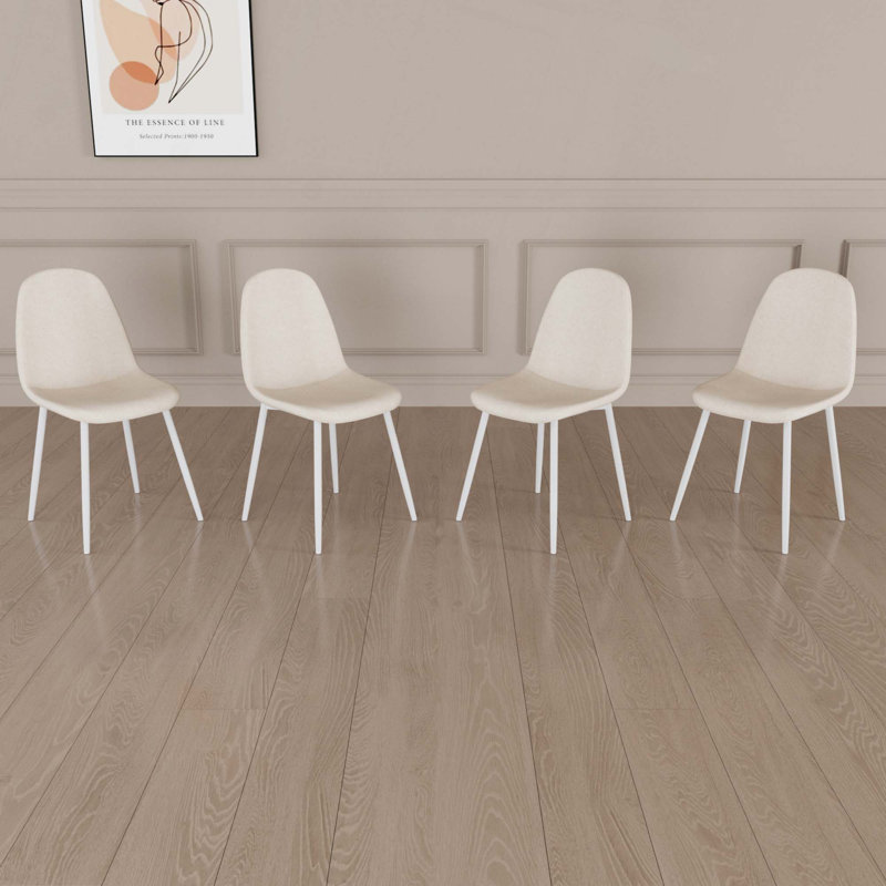Chaise d'appoint Keltin, Beige, Blanc