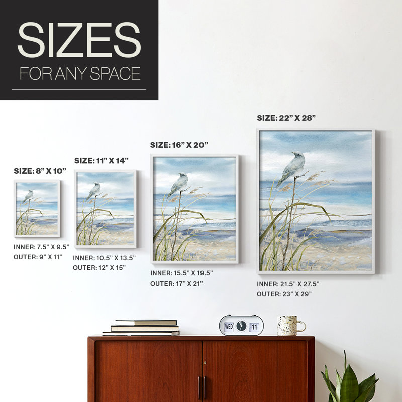 Seaside Rest I, reproduction encadrée - bois massif, H 14 po x l 11 po, Blanc