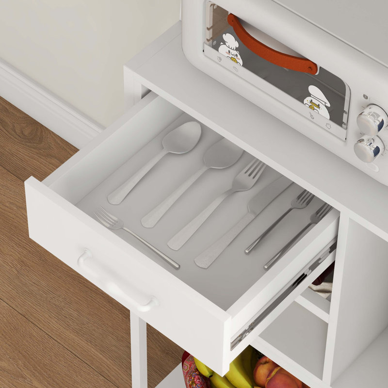 Baker's Rack with Power Outlet and LED Lights, Coffee Bar with Storage Shelves