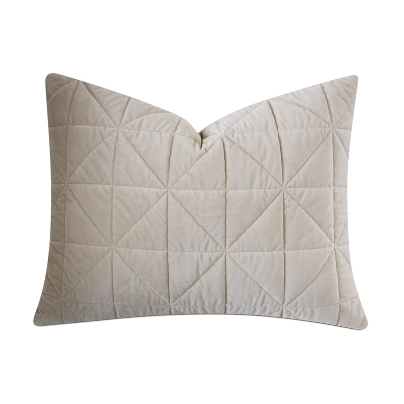 Nova by De Medici Quilted Velvet Sham, Standard, Ivory