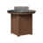 Hammered Top Black with Brazilian Walnut Base