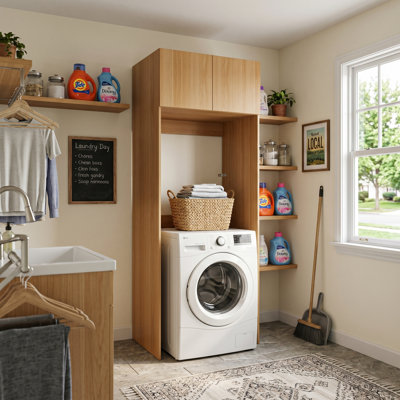 2-Door Washer Cabinet With Top Storage – Freestanding