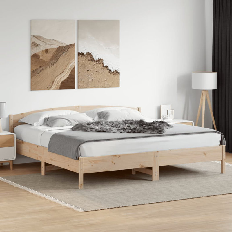 Peggy Solid Wood Bed, Natural, Super King (6')