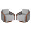 Fauteuil demi-tonneau pivotant avec coussins décoratifs Farmhouse-52392215