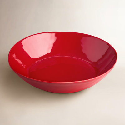 Berry Red Christmas Stoneware Serving Bowl – Festive Holiday Pasta Salad Bowl for Christmas Entertaining, Mix and Match with Holly and Vines, Dishwasher & Microwave Safe