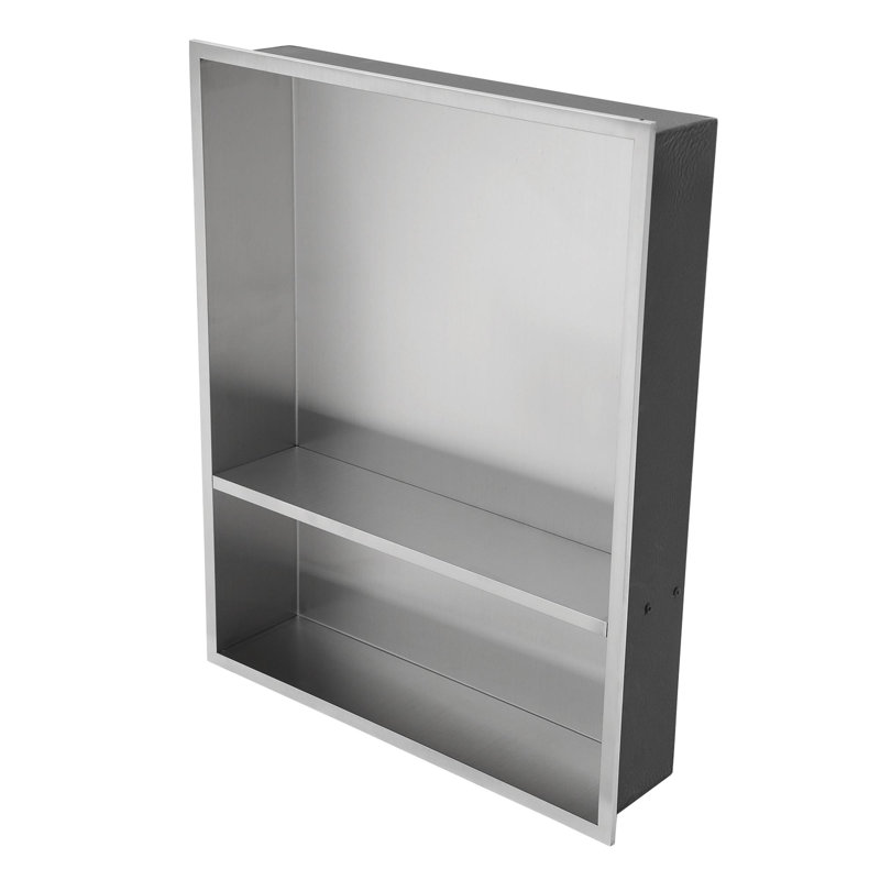 Double tablette de niche en acier inoxydable 21 "x 17", Nickel brossé