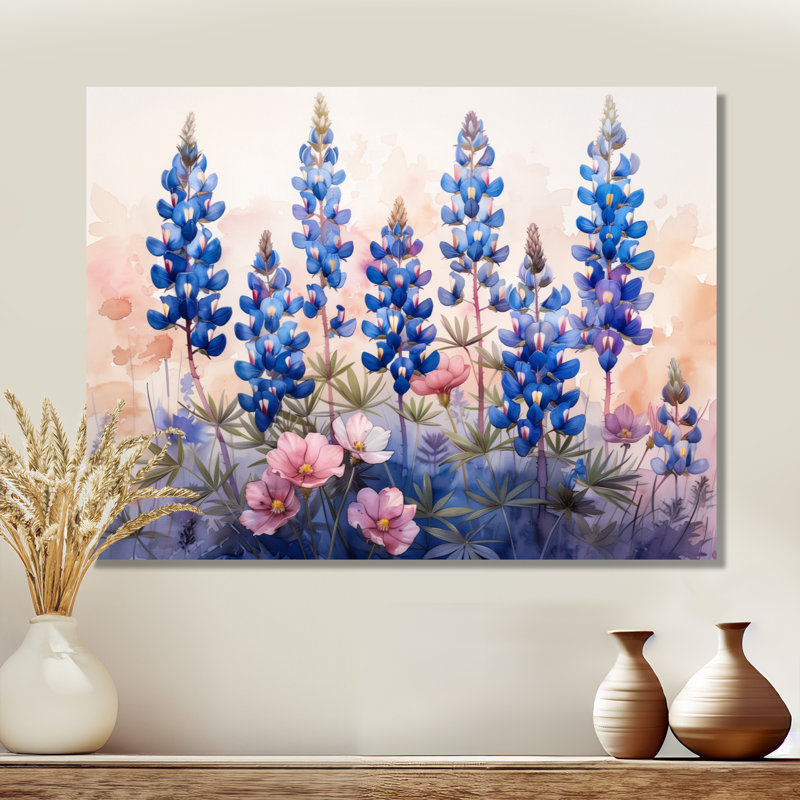 «Blue Bonn Wildflower Blue Bonnets Dreams III - Blue Bonnets», reproduction d'art, Toile tendue, H 16 po x l 32 po