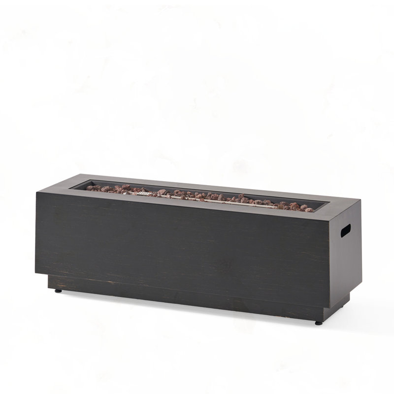 40" Outdoor Rectangular Iron Propane Fire Pit