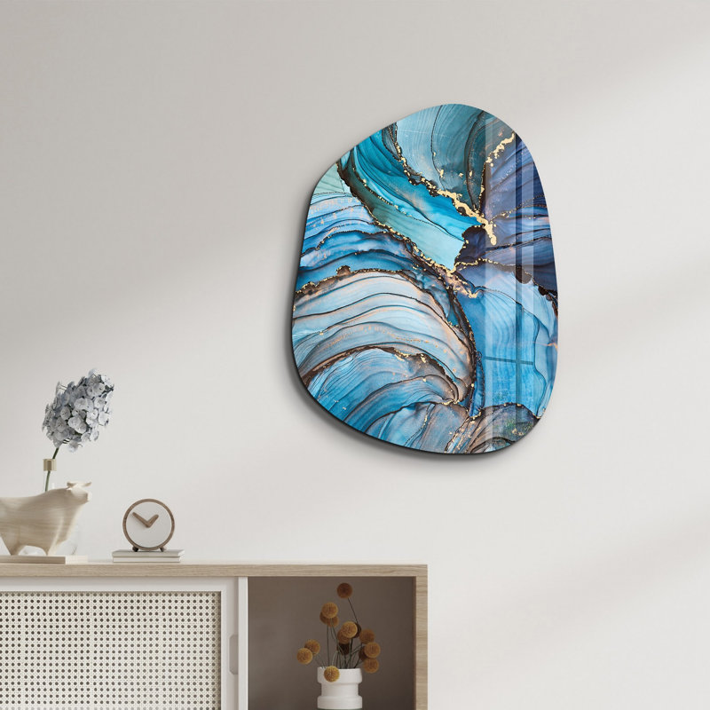 Wall Decor on Tempered Glass, 50" H x 65" W x 0.4" D
