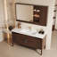 Ensemble de meuble-lavabo en bois massif 39,76 po avec miroir-1944279445